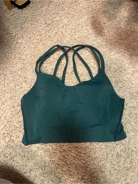 lululemon teal strappy longline bralette